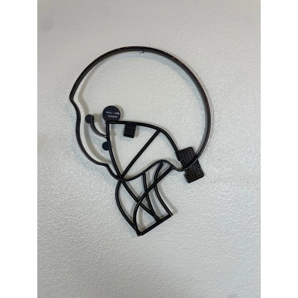 Metal Football Helmet Wall Decor Art Black‎ Vintage Style Game Day Man Cave